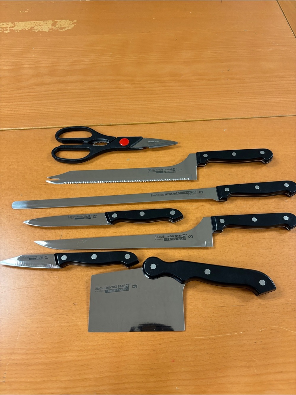 Black Handle 7-Piece Kitchen Knife and Shears Set